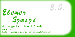 elemer szaszi business card