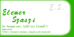 elemer szaszi business card